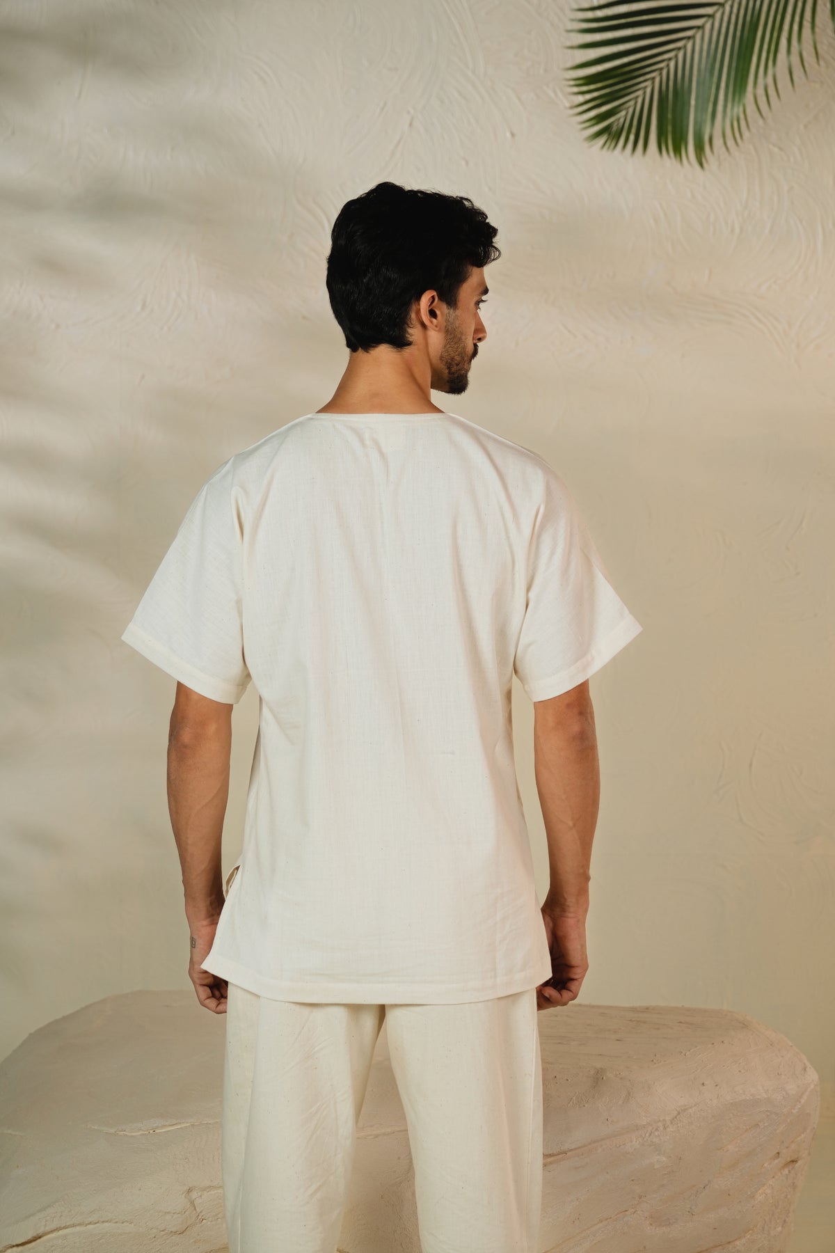 Aran Top in Natural Undyed, handwoven cotton, TISHYA