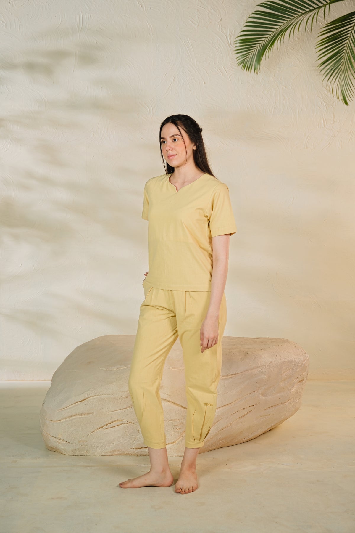 Aura Top in Mountain Mustard, handwoven cotton, TISHYA