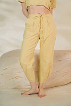 Bodhi Pants in Mountain Mustard, handwoven cotton, TISHYA